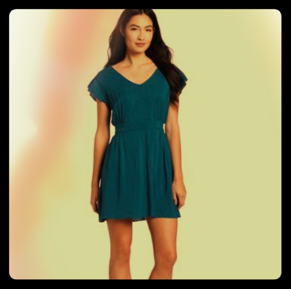 BCBGeneration Cross Back Dress, Size 6, Blue Jade